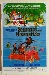 n157 BEDKNOBS & BROOMSTICKS one-sheet movie poster '71 Disney, Lansbury