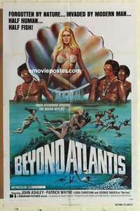 n168 BEYOND ATLANTIS one-sheet movie poster '73 wild sexy swimming girls!