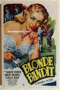 n202 BLONDE BANDIT one-sheet movie poster '49 bad girl Dorothy Patrick!