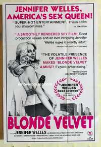 n204 BLONDE VELVET one-sheet movie poster '77 sexy Jennifer Welles!