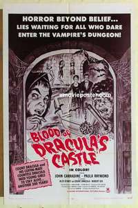 n205 BLOOD OF DRACULA'S CASTLE one-sheet movie poster '69 vampires!