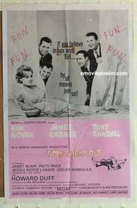 n236 BOYS' NIGHT OUT one-sheet movie poster '62 Garner, sexy Kim Novak!