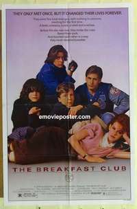 n240 BREAKFAST CLUB one-sheet movie poster '85 John Hughes, cult classic!