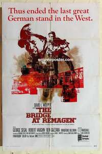 n245 BRIDGE AT REMAGEN style A one-sheet movie poster '69 Segal, Vaughn