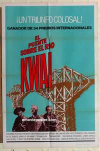 n246 BRIDGE ON THE RIVER KWAI Spanish/U.S. one-sheet movie poster R72 Holden