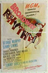 n249 BROADWAY RHYTHM style C one-sheet movie poster '44 Al Hirschfeld art!