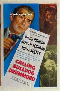 n279 CALLING BULLDOG DRUMMOND one-sheet movie poster '51 Walter Pidgeon