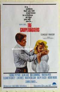 n308 CARPETBAGGERS one-sheet movie poster '64 George Peppard, Alan Ladd
