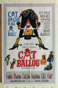 n319 CAT BALLOU int'l 1sh movie poster '65 classic Jane Fonda, Lee Marvin