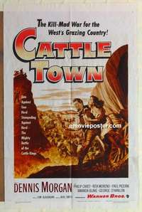 n325 CATTLE TOWN one-sheet movie poster '52 Dennis Morgan, Philip Carey