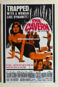 n326 CAVERN signed one-sheet movie poster '65 Peter Marshall, very bad girl!