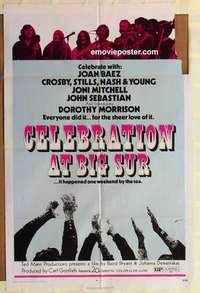 n328 CELEBRATION AT BIG SUR one-sheet movie poster '71 Joan Baez, Crosby