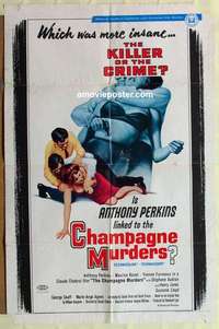 n333 CHAMPAGNE MURDERS one-sheet movie poster '67 Anthony Perkins