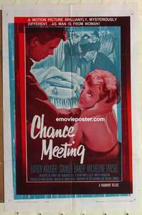 n334 CHANCE MEETING one-sheet movie poster '60 Joseph Losey