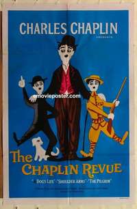 n336 CHAPLIN REVUE one-sheet movie poster '60 Charlie compilation!
