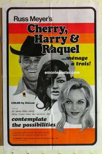 n346 CHERRY, HARRY & RAQUEL one-sheet movie poster '69 Russ Meyer, sexy!