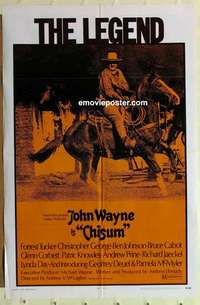 n349 CHISUM one-sheet movie poster '70 big John Wayne, Forrest Tucker