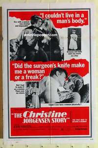 n352 CHRISTINE JORGENSEN STORY one-sheet movie poster '70 1st sex-change!