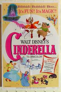 n359 CINDERELLA one-sheet movie poster R73 Walt Disney classic cartoon!