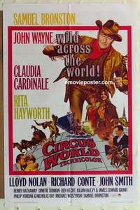 n364 CIRCUS WORLD one-sheet movie poster '65 John Wayne, Claudia Cardinale