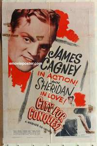 n365 CITY FOR CONQUEST one-sheet movie poster R40s James Cagney, Sheridan