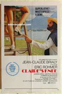 n366 CLAIRE'S KNEE one-sheet movie poster '71 Eric Rohmer, French!
