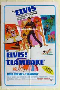 n367 CLAMBAKE one-sheet movie poster '67 Elvis Presley, rock 'n' roll!