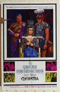 n370 CLEOPATRA one-sheet movie poster '64 Elizabeth Taylor, Burton