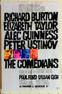 n391 COMEDIANS style A one-sheet movie poster '67 Richard Burton, Liz Taylor