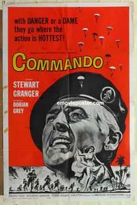 n397 COMMANDO one-sheet movie poster '64 Stewart Granger