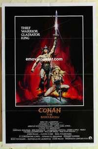 n403 CONAN THE BARBARIAN int'l one-sheet movie poster '82 Schwarzenegger