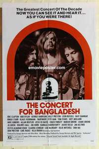 n405 CONCERT FOR BANGLADESH style B one-sheet movie poster '72 Harrison