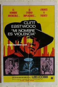 n415 COOGAN'S BLUFF Spanish/U.S. one-sheet movie poster '68 Clint Eastwood!