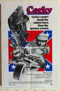 n420 CORKY one-sheet movie poster '72 Robert Blake, NASCAR car racing!