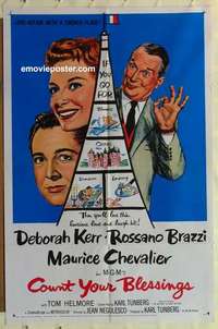 n427 COUNT YOUR BLESSINGS one-sheet movie poster '59 Deborah Kerr, Brazzi
