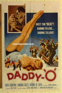n464 DADDY-O one-sheet movie poster '59 great sexy girl beatnik image!