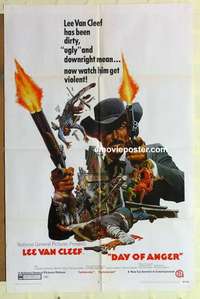 n476 DAY OF ANGER one-sheet movie poster '69 Van Cleef, spaghetti western!