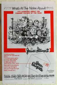 n486 DEAR BRIGITTE one-sheet movie poster '65 Jimmy Stewart, Fabian