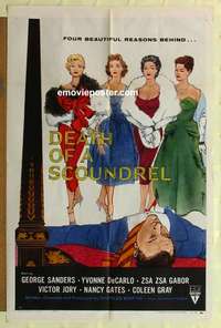 n490 DEATH OF A SCOUNDREL one-sheet movie poster '56 Zsa Zsa Gabor, Sanders