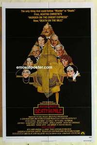 n491 DEATH ON THE NILE one-sheet movie poster '78 Peter Ustinov, Amsel art!