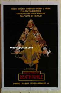 n492 DEATH ON THE NILE advance one-sheet movie poster '78 Ustinov, Amsel art!