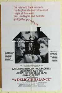n498 DELICATE BALANCE one-sheet movie poster '74 Katharine Hepburn