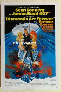n510 DIAMONDS ARE FOREVER one-sheet movie poster '71 Connery as James Bond!