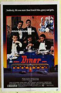 n515 DINER one-sheet movie poster '82 Barry Levinson, Guttenberg, Rourke