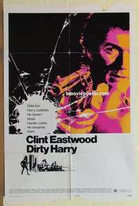 n518 DIRTY HARRY one-sheet movie poster '71 Clint Eastwood classic!
