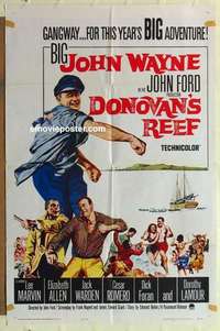 n533 DONOVAN'S REEF one-sheet movie poster '63 John Wayne, Lee Marvin
