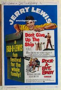 n535 DON'T GIVE UP THE SHIP/ROCK-A-BYE BABY one-sheet movie poster '63