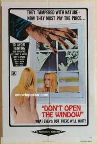 n538 DON'T OPEN THE WINDOW one-sheet movie poster '76 sci-fi horror!
