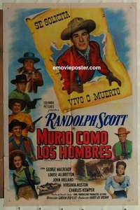 n539 DOOLINS OF OKLAHOMA Spanish/U.S. one-sheet movie poster '49 Randolph Scott