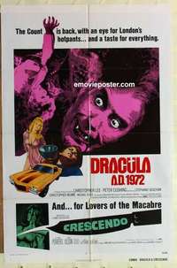 n548 DRACULA AD 1972/CRESCENDO one-sheet movie poster '72 Hammer horror!